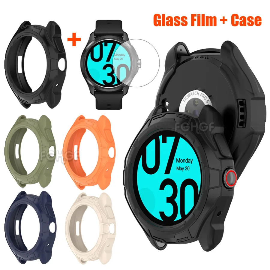 Coque de protection en TPU et film en verre guatmaltque, coque de protection d'cran, accessoires pare-chocs, Iment Watch Pro 5