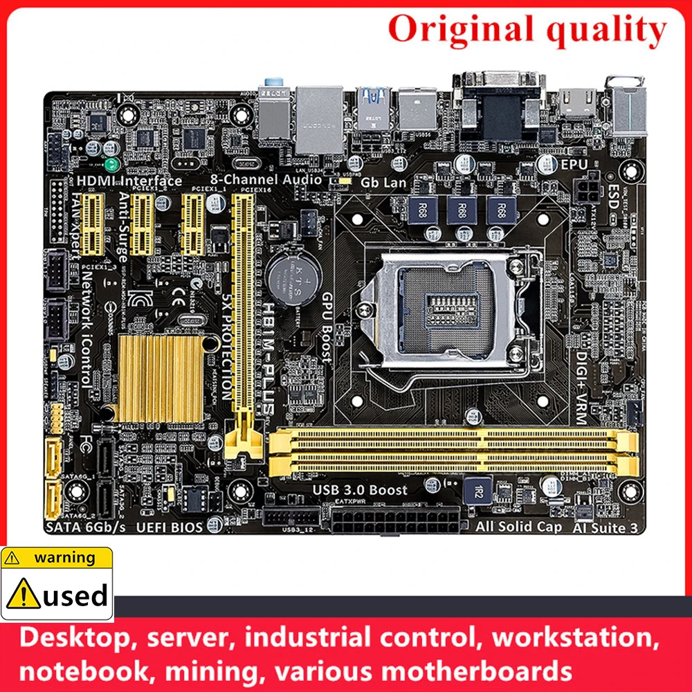 

For H81M-PLUS Motherboards LGA 1150 DDR3 16GB M-ATX For Intel H81 Desktop Mainboard SATA III USB3.0