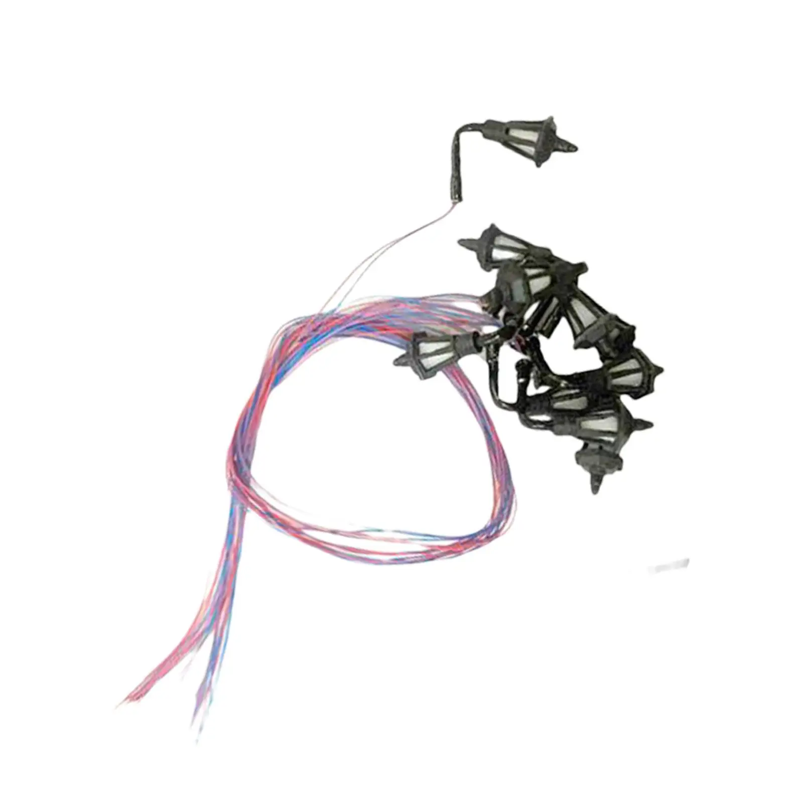 2x Maßstab Modell Zug LED Licht Miniaturen Hängelampen Pfosten Outdoor Eisenbahn Szenen Zubehör