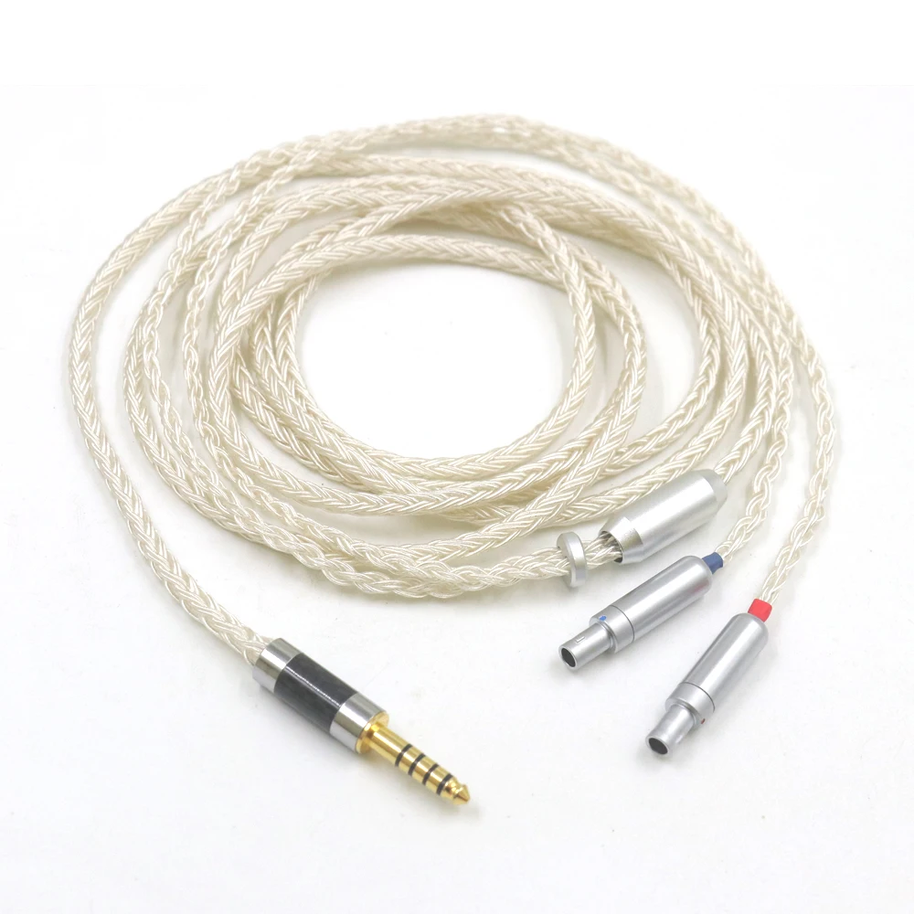 HIFI 3,5/2,5/4,4 mm zbalansowany srebrny kabel UPOCC do słuchawek HD800 HD800S HD820