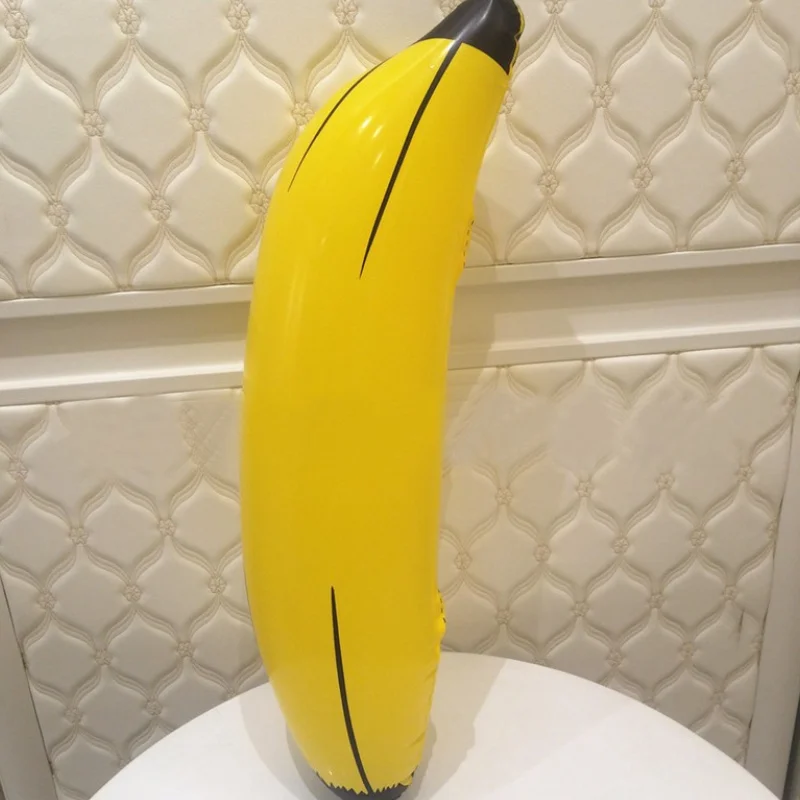 Juguete inflable grande de plátano de 66cm, PVC, explosión de frutas tropicales, lindo accesorio de fiesta para niños, juguetes al aire libre para padres e hijos