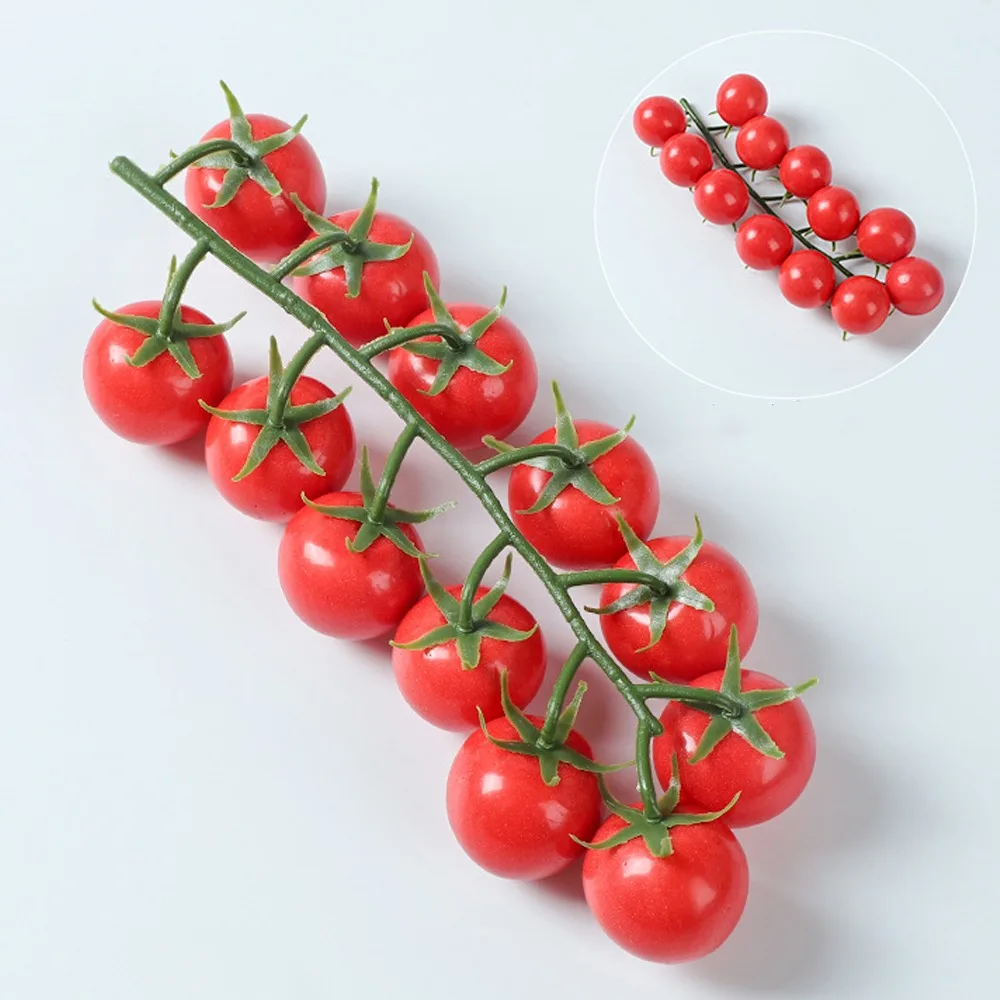 

Foam Artificial Tomatoes String Hanging Lifelike Fake Fruit Props Farmhouse Handicrafts Tomatoes Ornament Wedding Party Decor