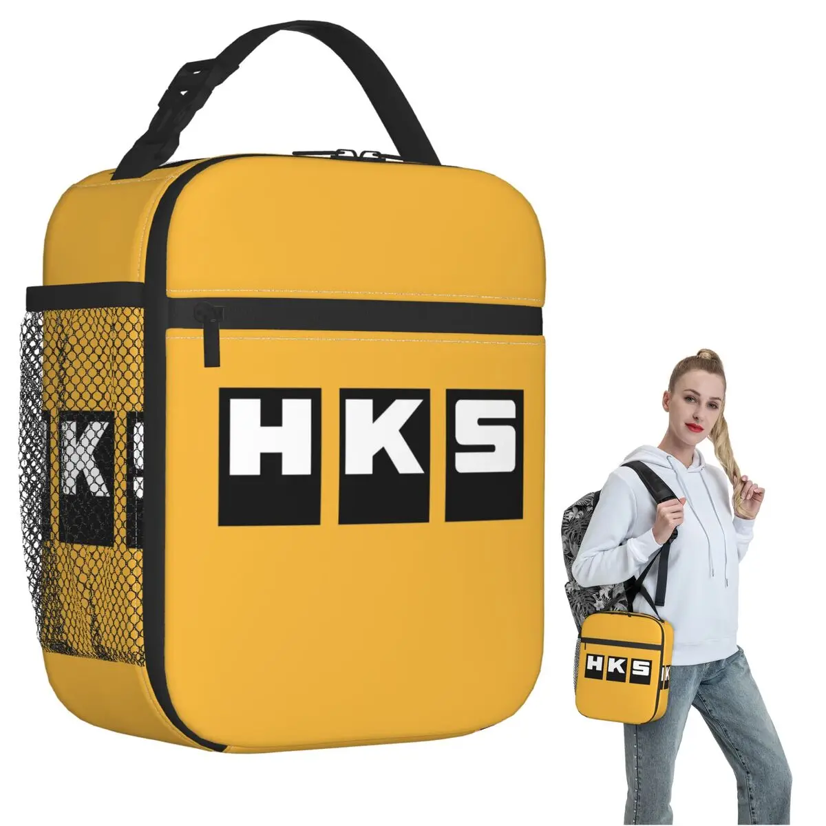 Jdm Hks Power And Sports Japanese Style Logo Insulated Lunch Bag for Women Kids Portable Food Boxes Thermal Lunch Box Tote