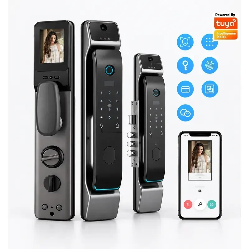 3D Face ID Smart Password Door Lock Fingerprint Code Card Key High Security Tuya Wifi Electronic Lock for Home