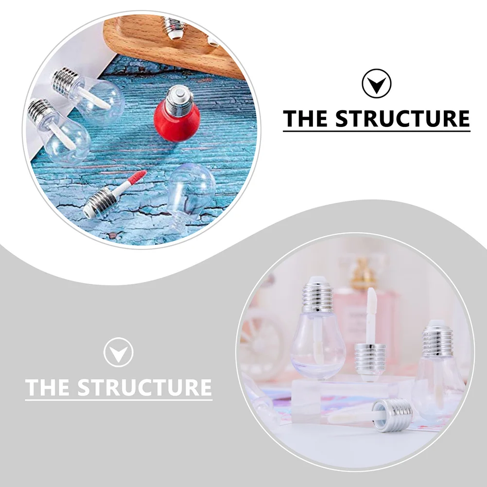 

10Pcs Bulb Shaped Lip Gloss Tubes Clear DIY Lipstick Containers Refillable Plastic Bottles DIY Lip Gloss Bottles