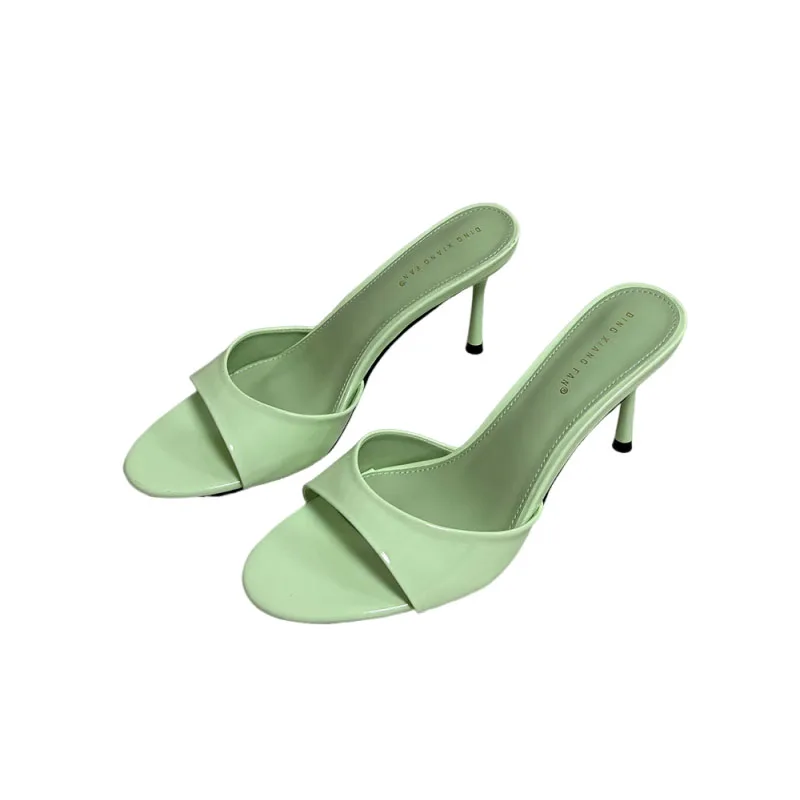 Chaussures à talons femme diapositives femmes pantoufles été printemps mode bout rond dames talons fins pantoufles sandales pompes chaussures
