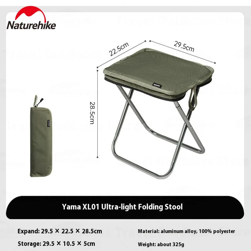 

Naturehike Outdoor Stool Aluminum Alloy Foldable Seat Stool Ultralight Portable Camping Fishing Hiking Chair 180kg Load-bearing
