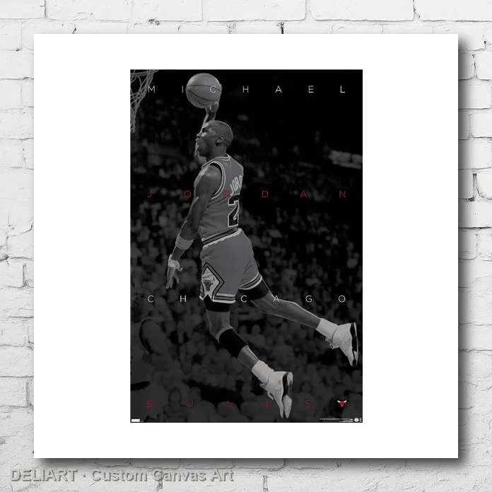 

MICHAEL JORDAN - BLACK AND WHITE Canvas Poster Custom Size Available Room Decoration Home Decor Wall Art