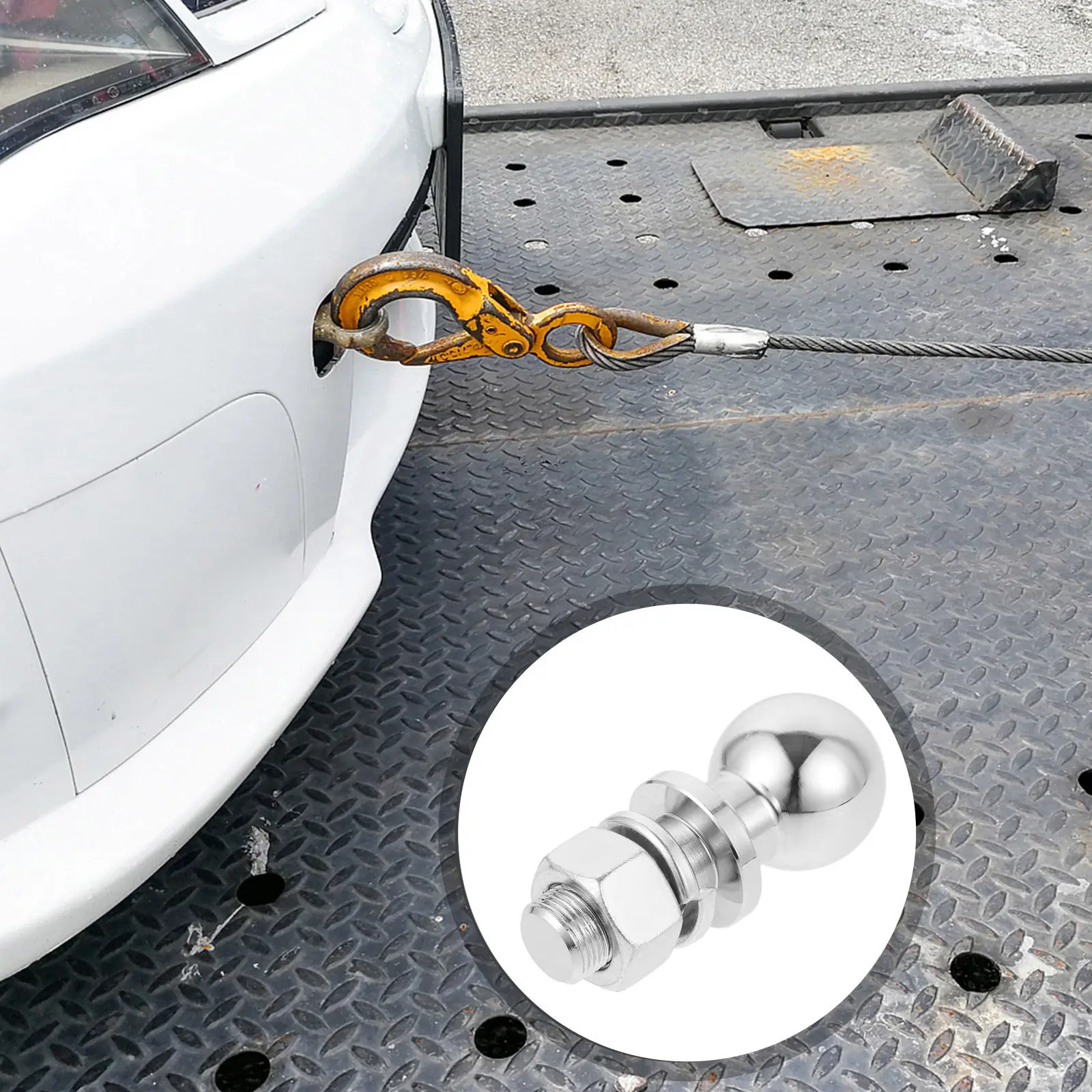 Trailer Hitch Ball Sturdy Heavy Duty Replacement Tow Ball Stable Connection for Utility Boat Camper Trailer Accessory