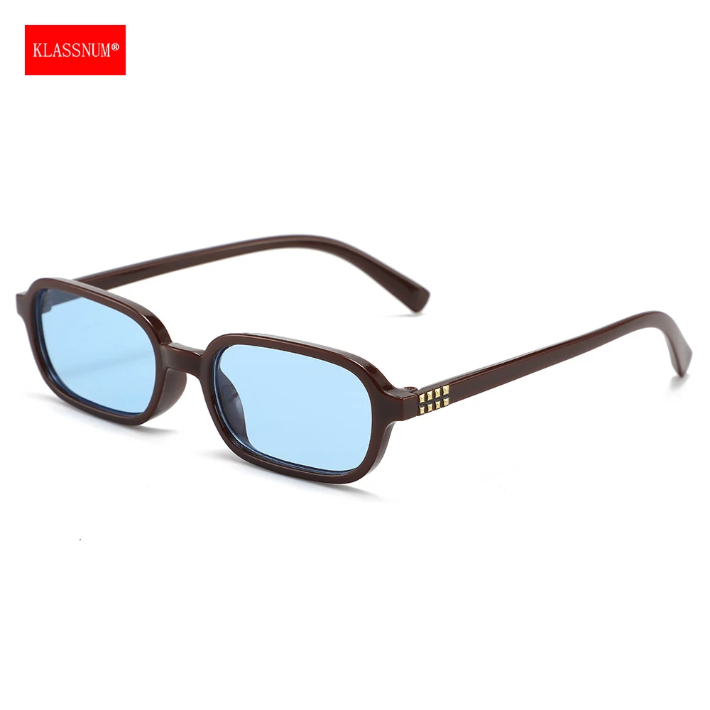 KLASSNUM Luxury Brand Designer Rectangle Sunglasses Women Trendy UV400 Protection Color Lens Eyewear 2026 Sun Glasses Wholesale