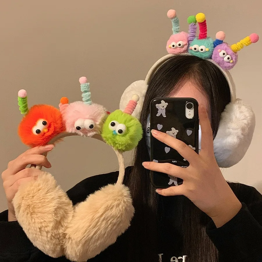 Halloween Funny Earmuffs Cute Interesting Little Colorful Monsters Ear Muffs Woman Girl Party Warm Accessories