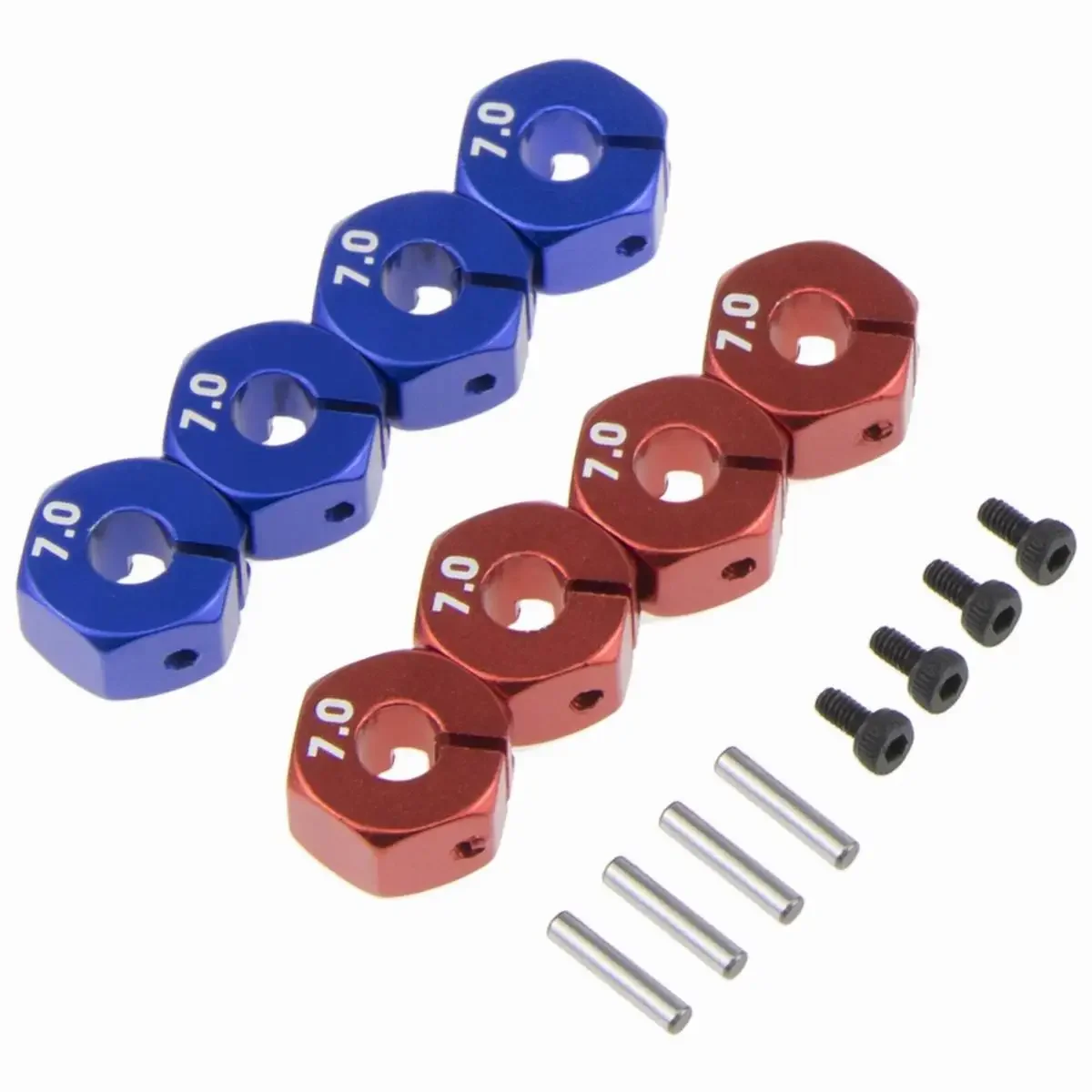 7MM Thickness Metal 12mm Wheel HEX 7.0 Hubs Drive Adaptor Pins & Screws for 1/10 RC Car Model Hsp Redcat HPI Tamiya Sakura