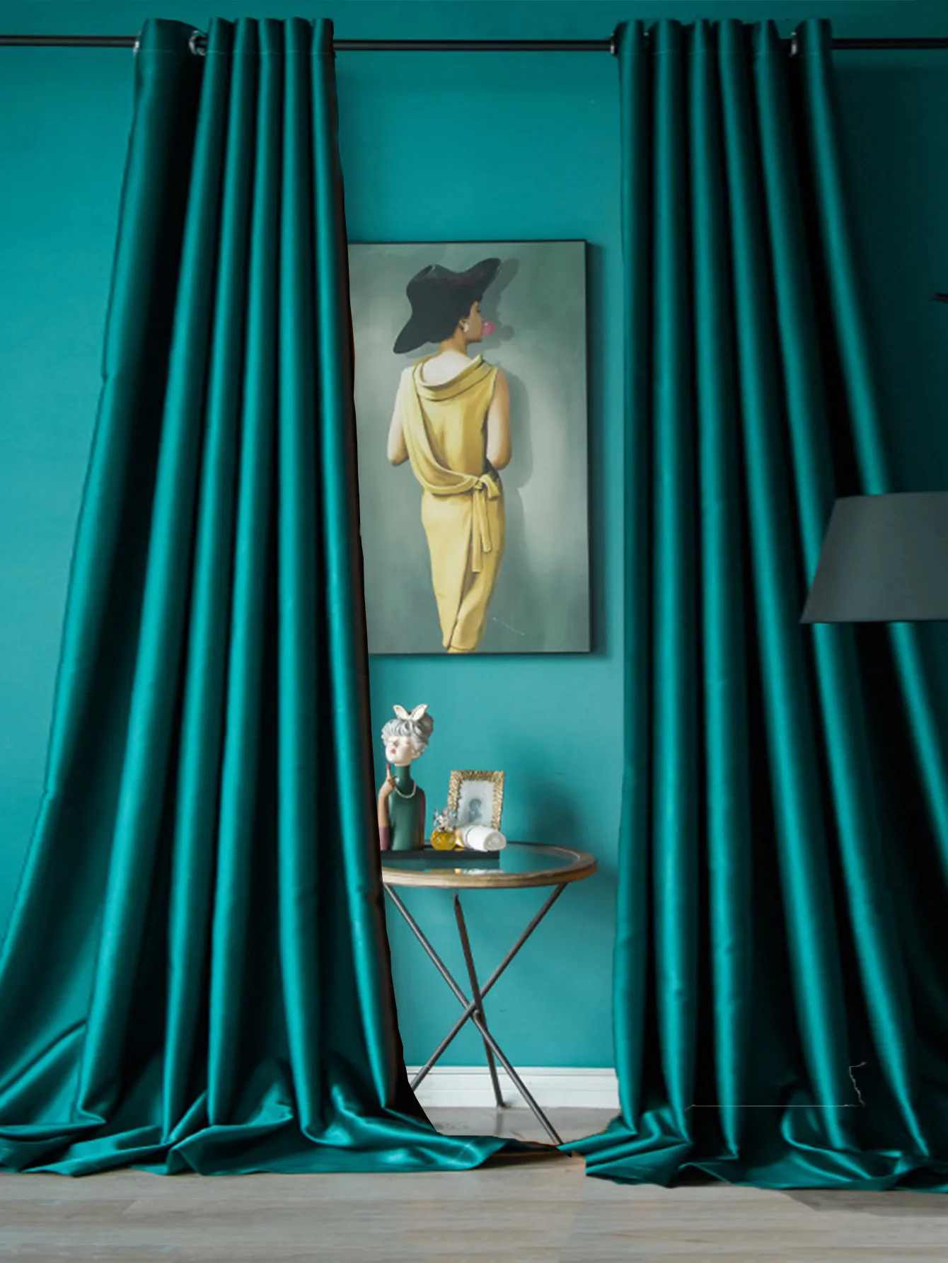 Emerald Green Blackout Curtains for Bedroom 84 Inch Length, Light Blocking Drapes, Thermal Insulated Solid Grommet Panel