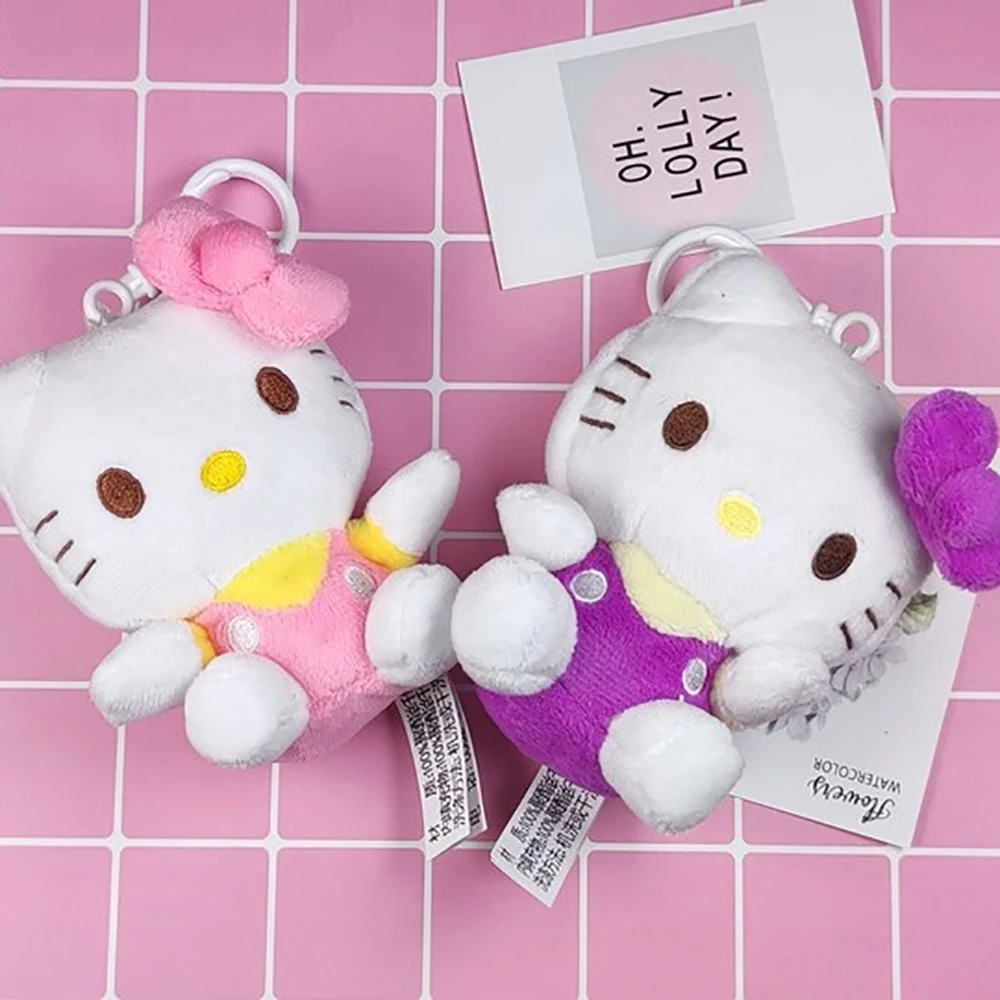 

Брелок Hello Kitty Kawaii Sanrio 10 см, плюшевые игрушки, милые мягкие Мультяшные плюшевые подвески, подарки для девочек, друзей, детей