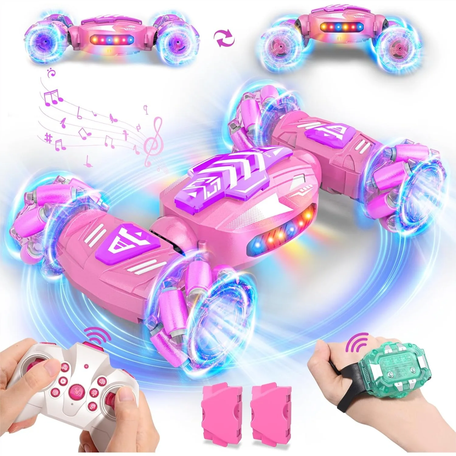 

Gesture Sensing RC Stunt Car 4WD 2.4Ghz Remote Control Car 360° Rotating Transform Hand Controlled Toys with Light & Music Gifts