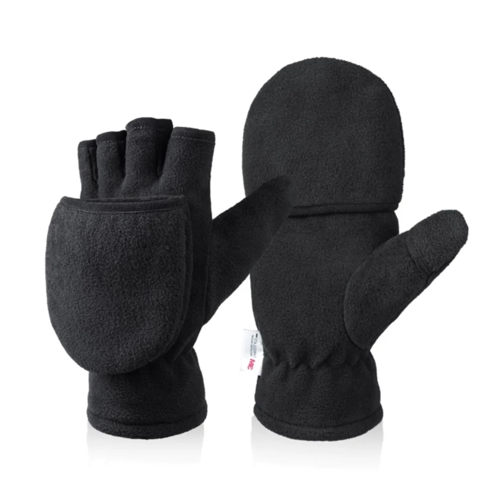 1 Pair L/XL Fashion Winter Warm Gloves Windproof Fingerless Outdoor Car Cycling Gloves Durable Comfortable Non-slip Gloves