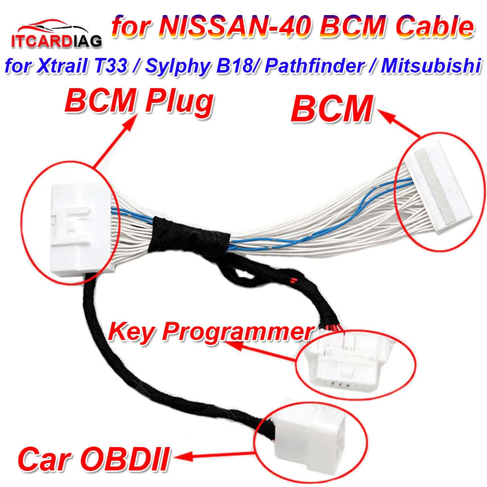 BCM 40 Cable 4A Smart Key Cable for Nissan Sylphy B18 Xtrail T33 for Mitsubishi for OBDSTAR K518 Autel IM508 IM608 Key Tool Plus