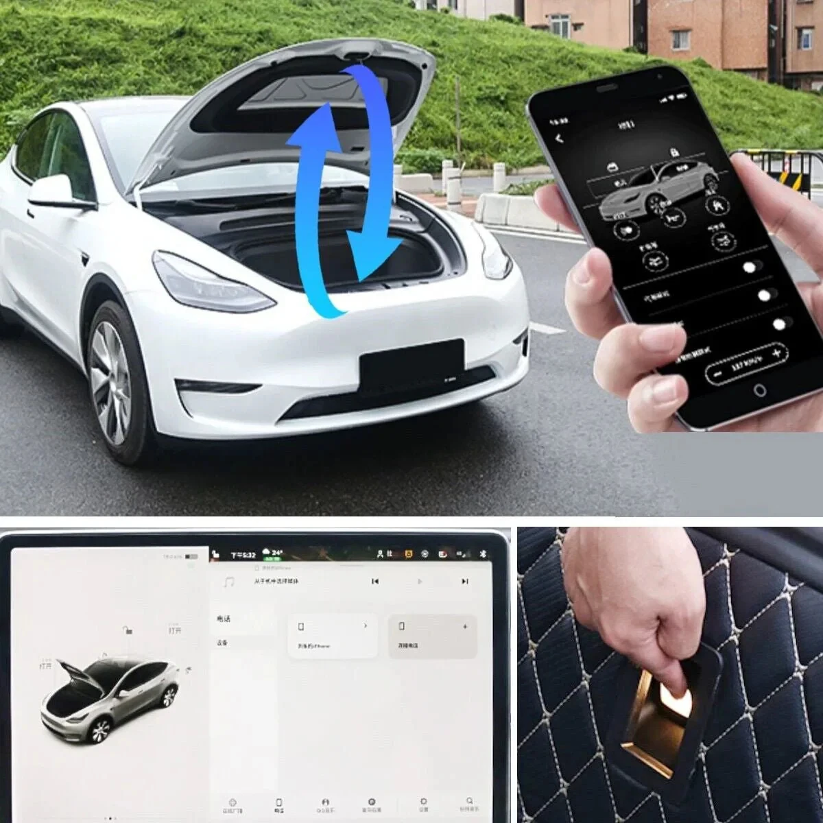 

Model Y Auto Power Frunk Kit for Tesla New Y Juniper Electric Front Gate Automatic Lifting Close Mute control Car Accessories