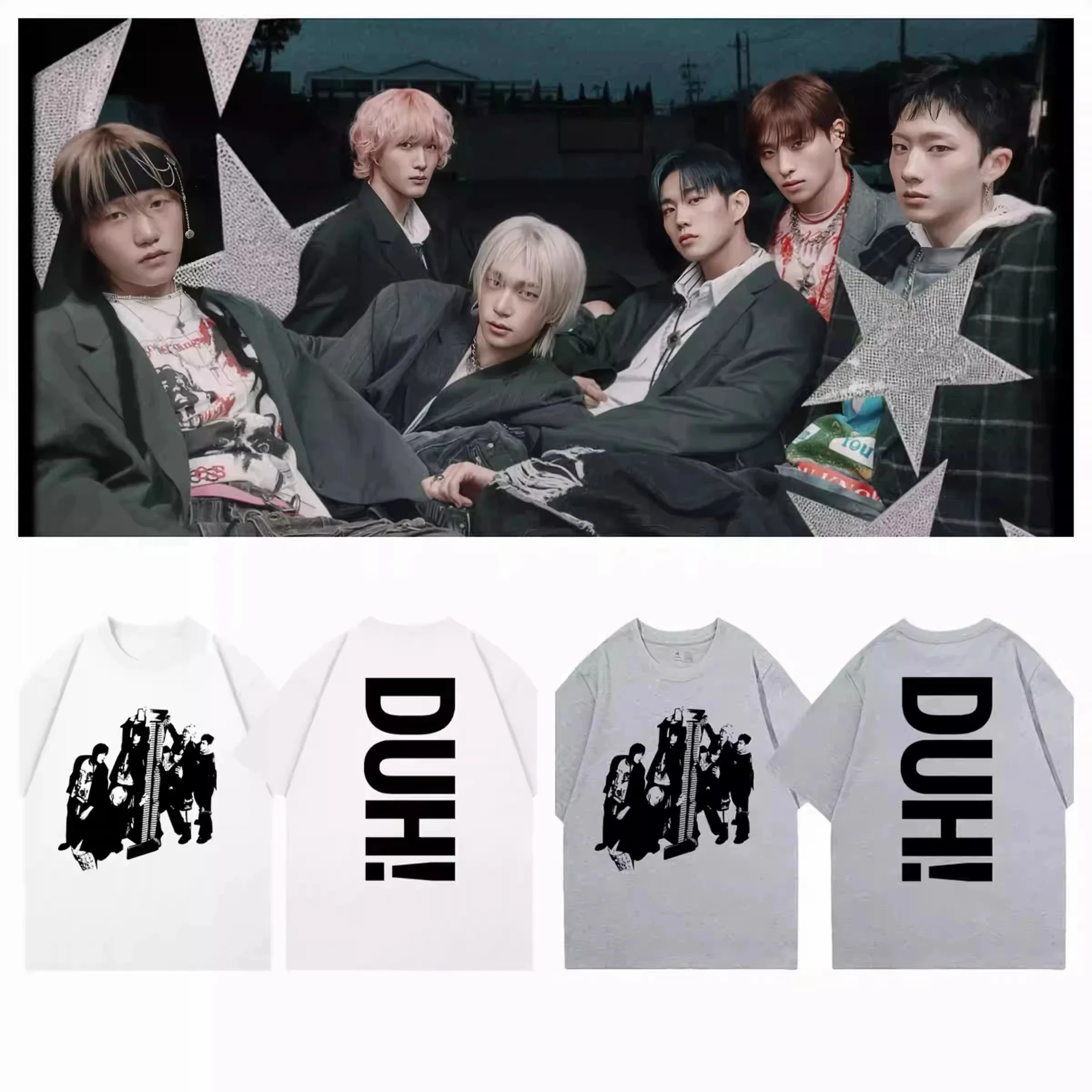 Summer P1Harmony DUH! The Men's and Women's Oversize T-shirt of The Same Style As Those From The Eighth Album of The Debut Stage