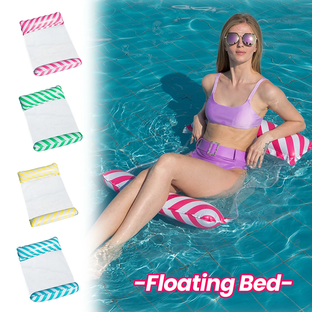 1/2 Uds. Colchón flotante inflable fila plegable natación silla de playa piscina de agua cama flotante para fiesta salón cama para nadar