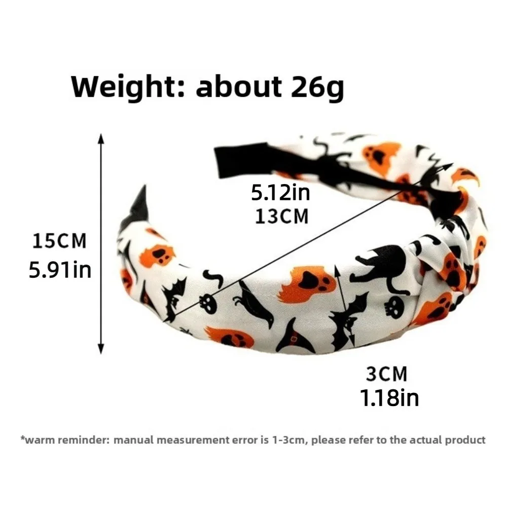 Horrible Pumpkin Head Headband Gothic Cartoon Halloween Hair Hoop Black Cat Decor Ghost Print Hairband Girls/Children