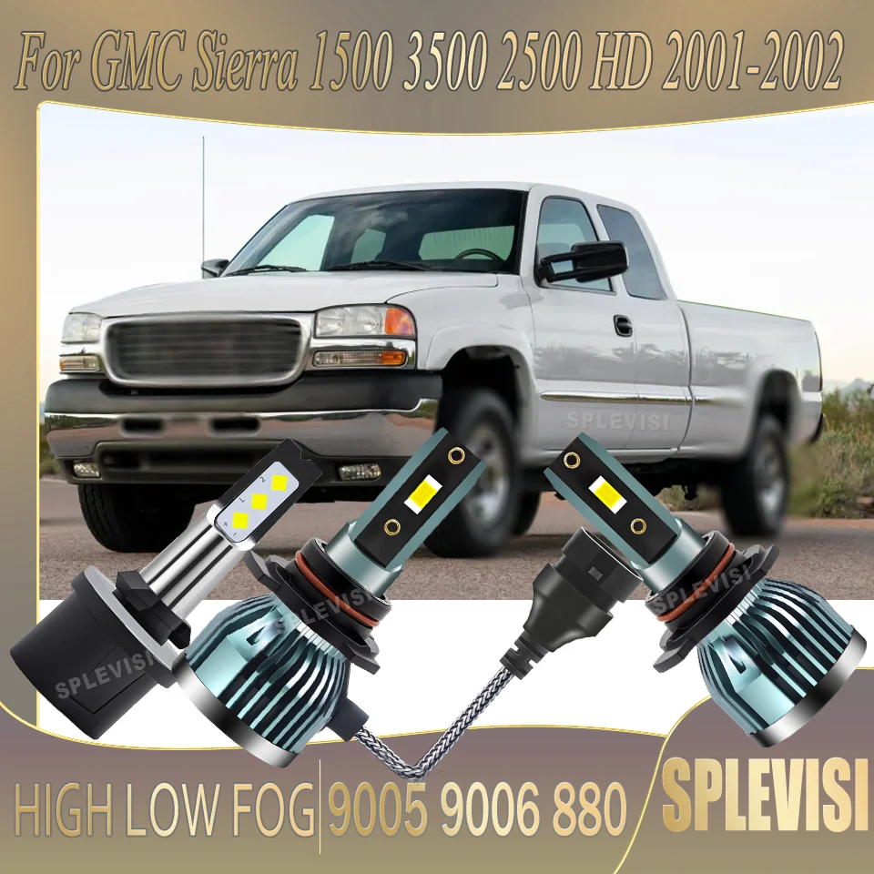 

No Wiring Confusion​ Easy Installation Quick Response Time durable Headlight foglight For GMC Sierra 1500 3500 2500 HD 2001-2002