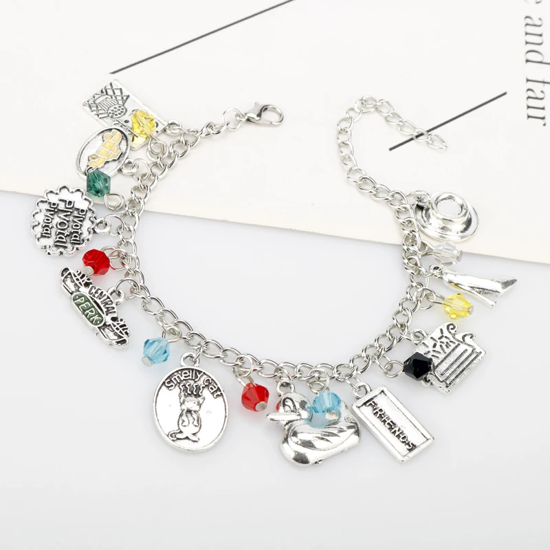 TV Show Friends Bracelets For Women Men Friendship Gift Fashion Central Park Coffee Time Dangle Charms Wristlet Bracelet Jewelry