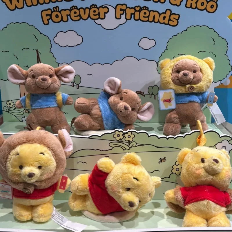 

Оригинальная верхняя игрушка Винни Пух и Роу Навсегда Друзья Серия Слепая коробка Kawaii Плюшевый кулон Таинственная коробка Аниме Фигурка Подарки