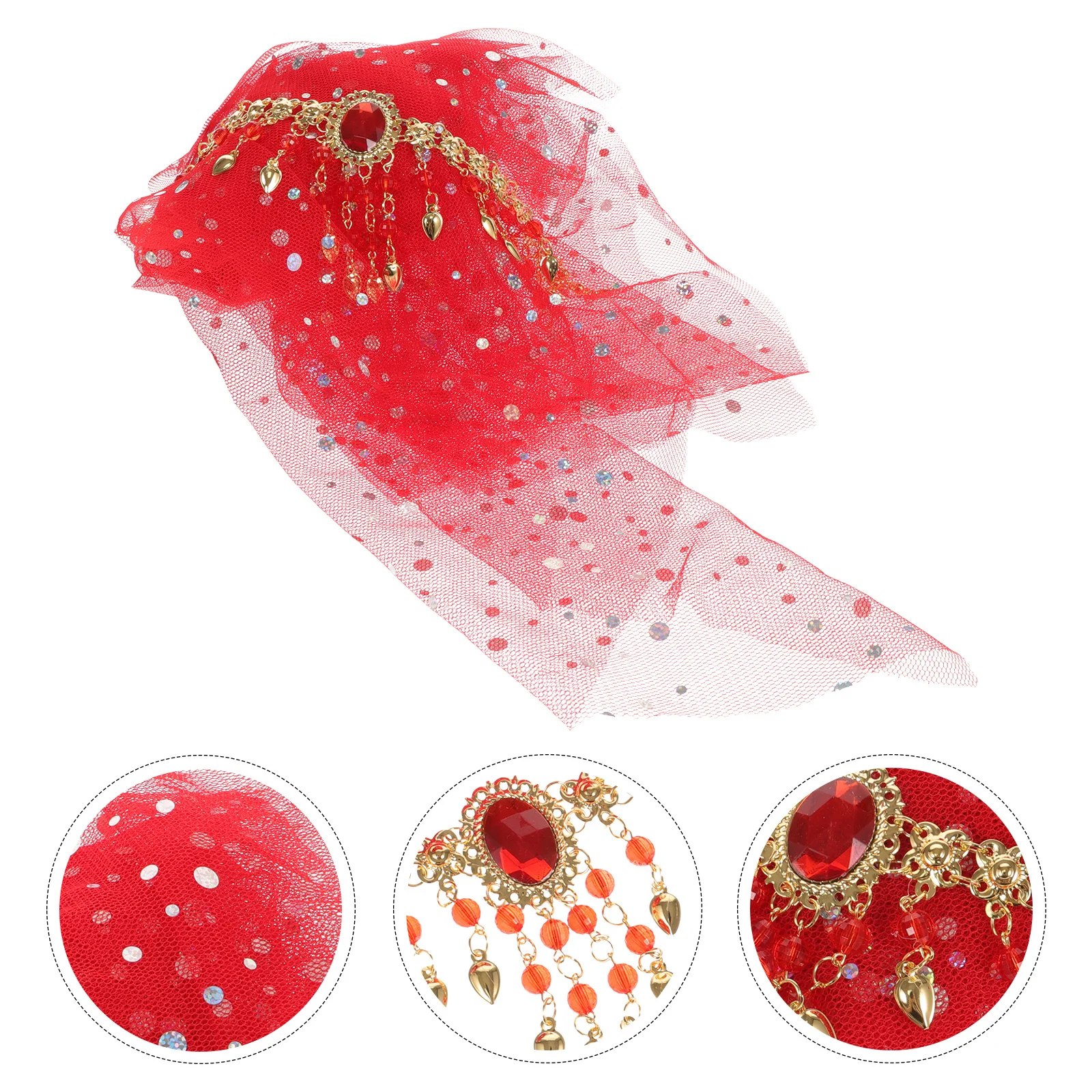 

Women Face Retro Fringed Tassel Decor Light Weight Elegant Party Masquerade Costume Stage Performance Dance Accessory Cosplay