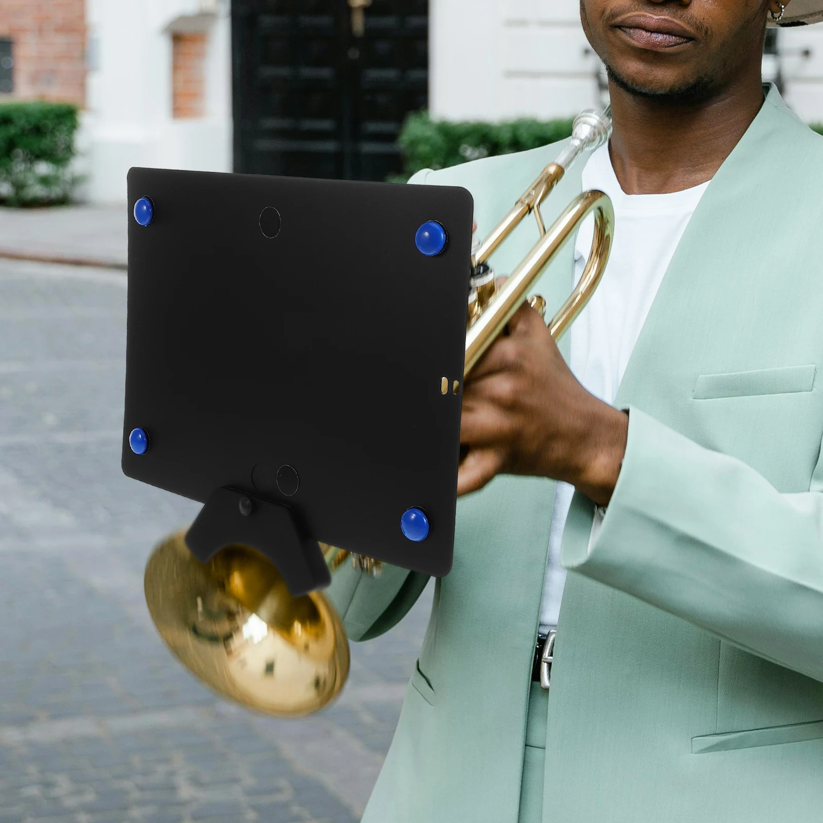 

Wind Music Stand French Horn Marching Band Accessories Sturdy Trumpet Holder Light Instrument Taps Bugle