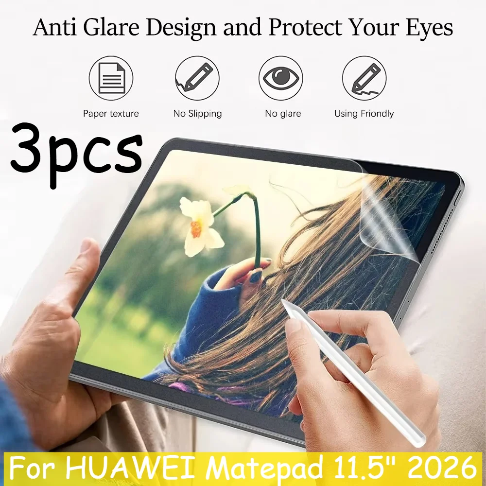 3Pcs Paper Feel Like Protector Soft PET Film for HUAWEI Matepad 11.5