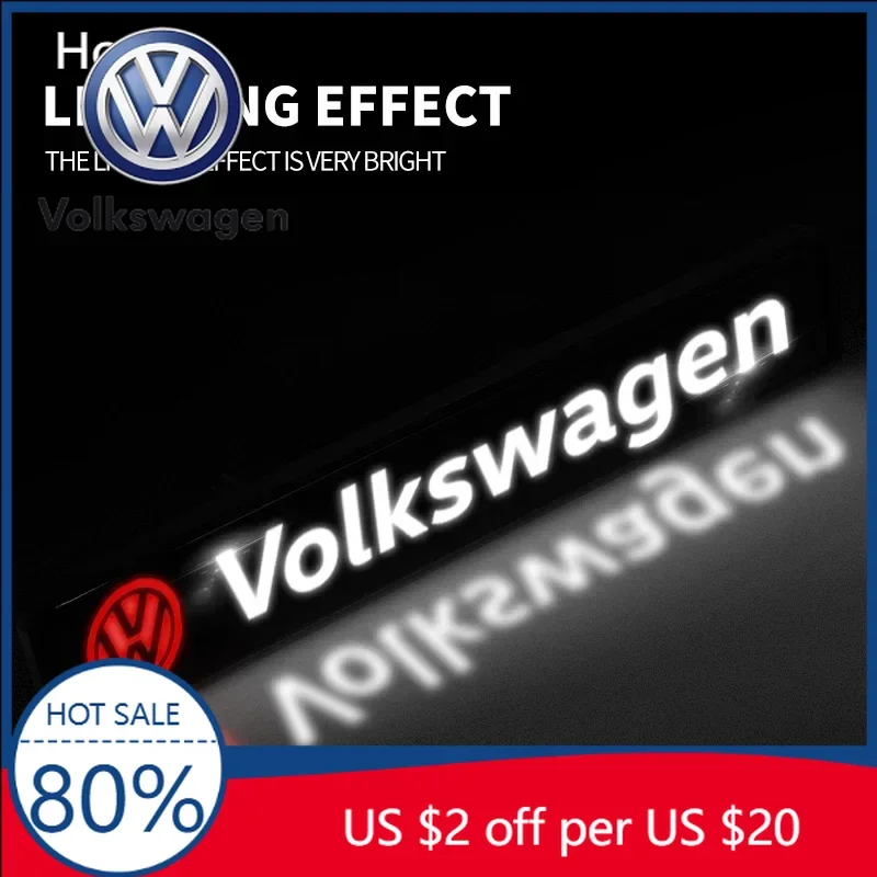 

Декоративные светодиодные лампы для автомобиля Volkswagen, украшение решетки радиатора, значок для Volkswagen Polo B5 B6 B7 T4 T5 Go