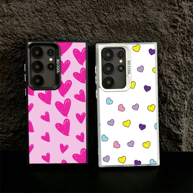 Fashion Cute Love Heart Phone Case for Samsung S26 Ultra S25 Edge S24 FE S23 FE S22 Plus Galaxy S21 S20 Cover Back Anti-fall Pat