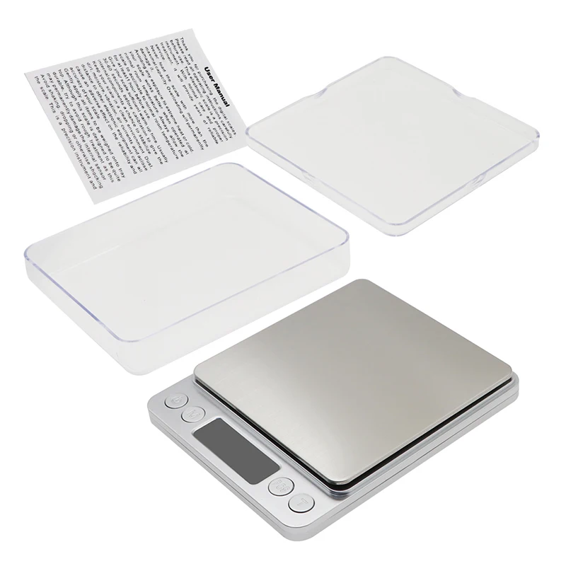 Digital Pocket Kitchen Scale 0.001oz/0.01g 500g Baking Food Balance Jewelry Weight Compact Scale Stainless Steel LCD Backlit