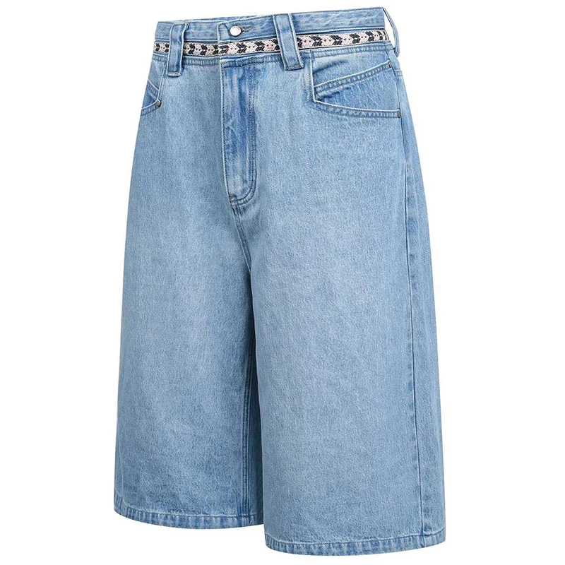 Men Denim shorts Blue Loose Baggy Jeans Streetwear Harajuku Hip Hop Unisex