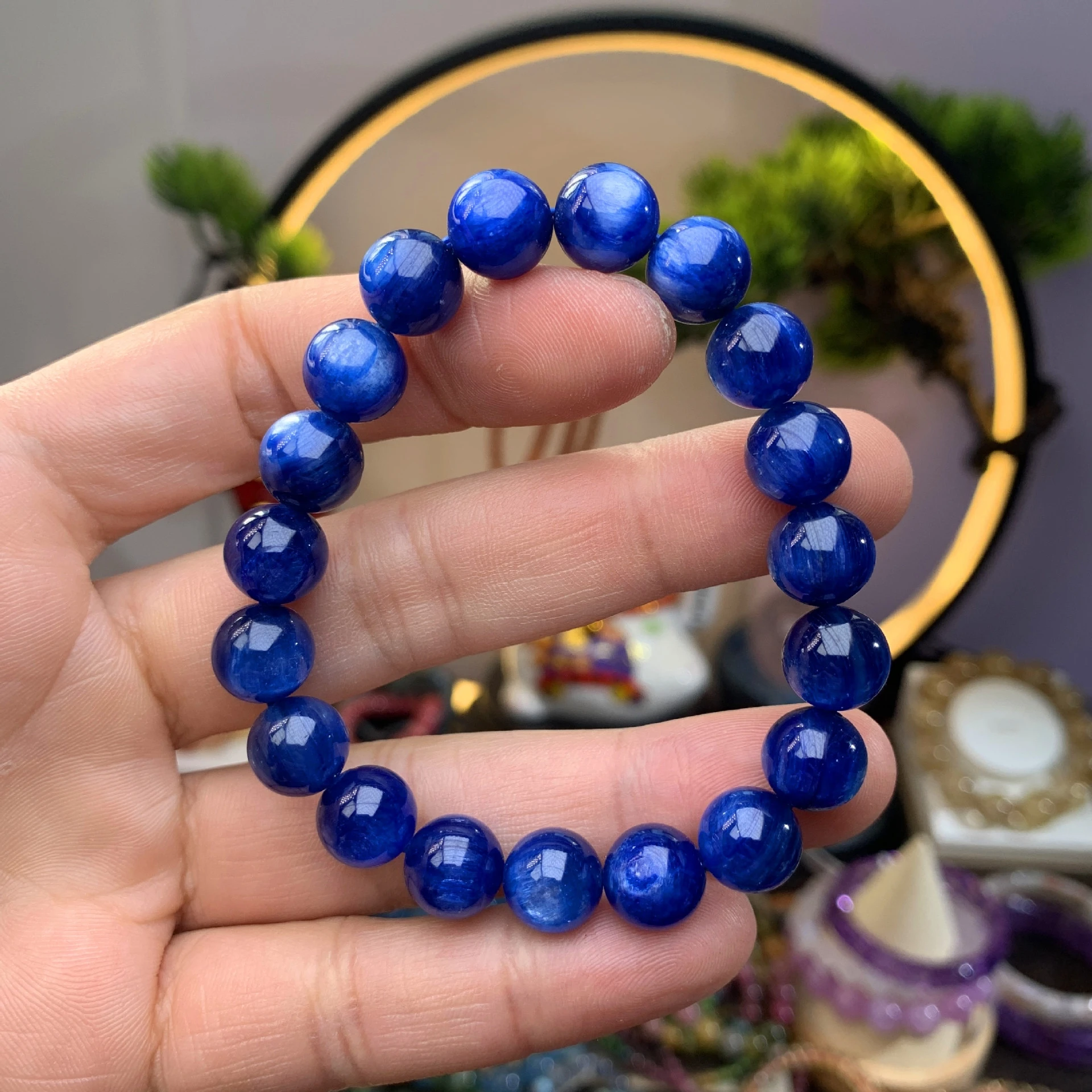 

Natural Blue Kyanite Gemstone Round Beads Stretch Bracelet Women Men Rare Jewelry 7mm 8mm 9mm 10mm 11mm 12mm AAAAA