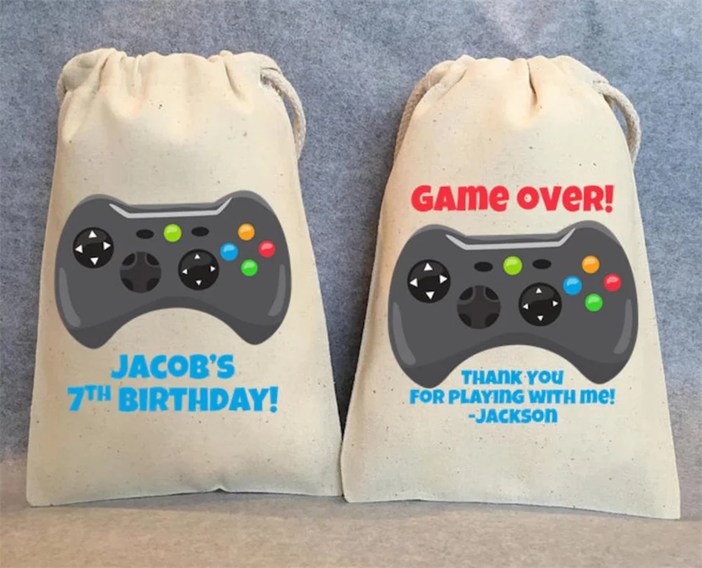 Video Game Party, Video Game Birthday Party Favor Bags, Gamer Birthday, Gamer Party Favors, Video Game Party