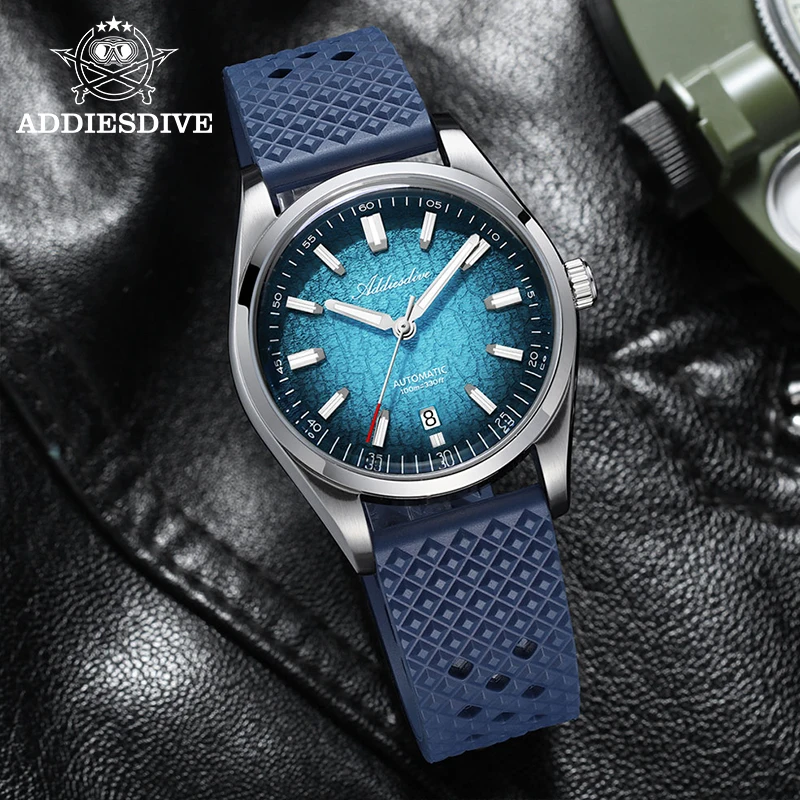 ADDIESDIVE NEW Men's Watch Luminous Calendar Automatic Mechanical Watches for Men Stainless Steel Waterproof Gradient Wristwatch