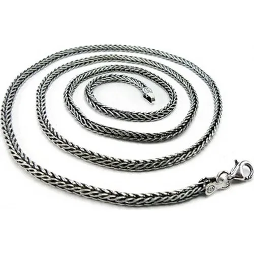 Ottoman Silver Tilkikuyruğu Silver Men 'S Necklace Chain Thick Model