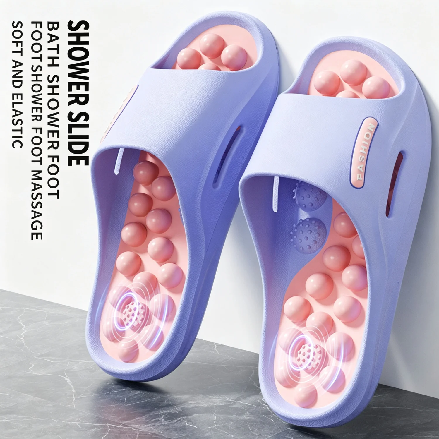 Badezimmer-Massage-Hausschuhe für Männer und Frauen, weiche, elastische Akupressur-Fußmassage-Sandalen, rutschfeste Dusch-Slides, schnelltrocknend, Hausschuhe für zu Hause – Detail 23