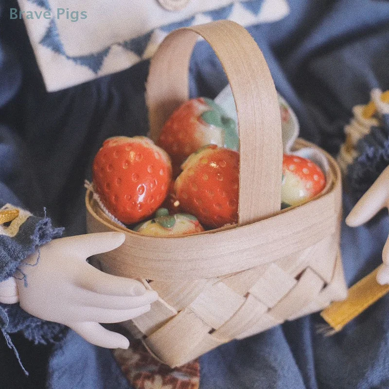 1/12 Cute Dollhouse Hand-woven Vegetable Food Basket Dolls Miniature Decoration image 4