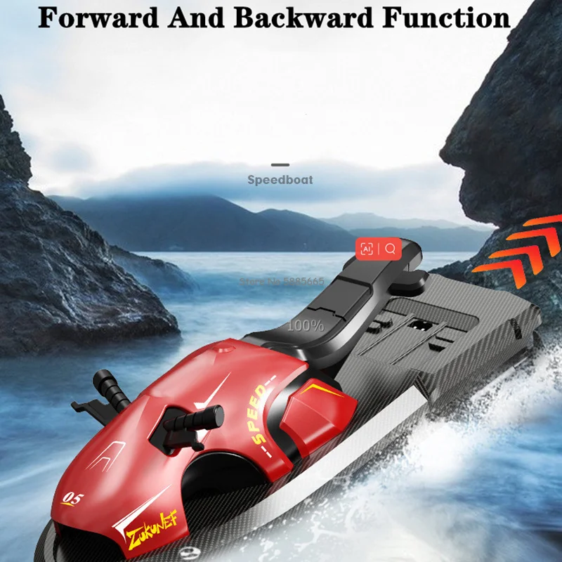 Alarma de baja potencia, lancha rápida con Control remoto a prueba de agua, Motor Dual de 2,4G, inducción fuera de agua, aerodinámica, Mini lancha motora RC