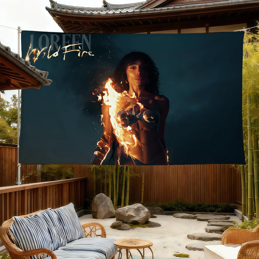 flag For Room Singer L-Loreen Dorm Camping Picnic Art Style Garage Bar wall Decoration Wildfire Banner