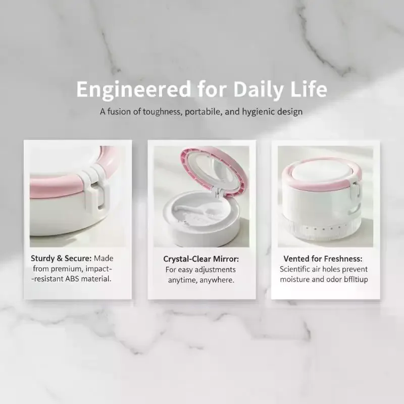 No-Leak Design Denture Bath Box With Lid Multi-layer 2 In 1 For Secure Storage