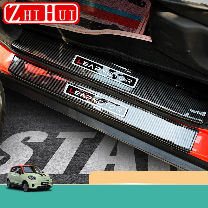 For Leapmotor T03 2024 2025 2026 Car Styling ABS Threshold Anti Stepping Sticker Decorative Strip Welcome Pedal Auto Accessories
