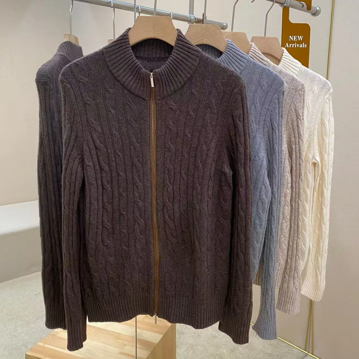 

Мужской кардиган из шерстяного кашемира с текстурированной текстурой Twist