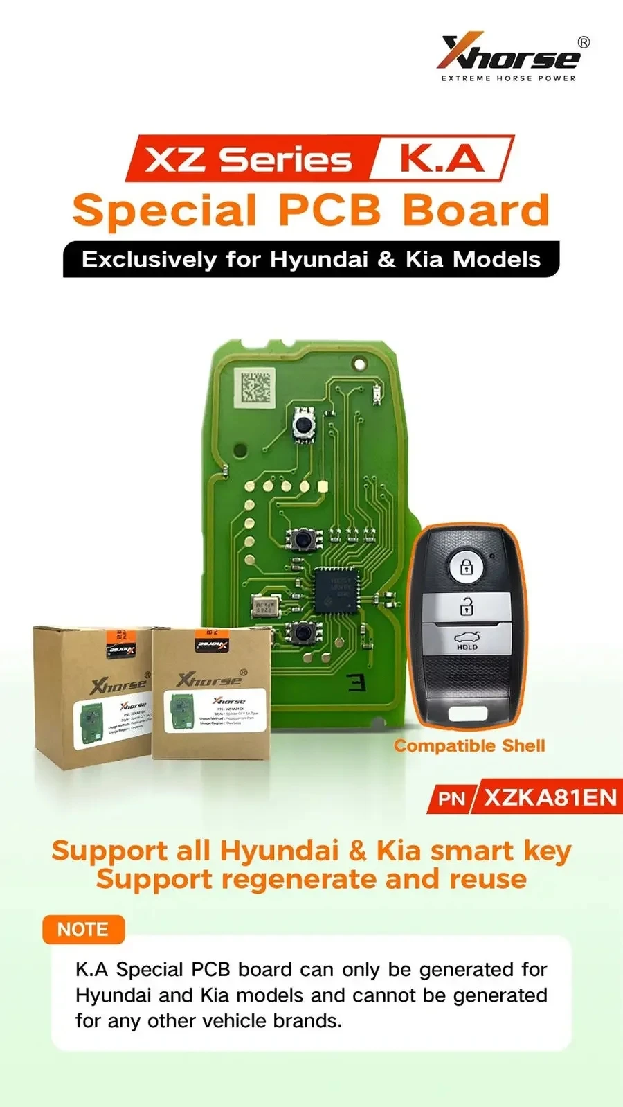 XHORSE XZKA81EN Special PCB Board 3 Button Exclusively Car Key No Shell for Hyundai & Kia Models 1/5pcs/Lot