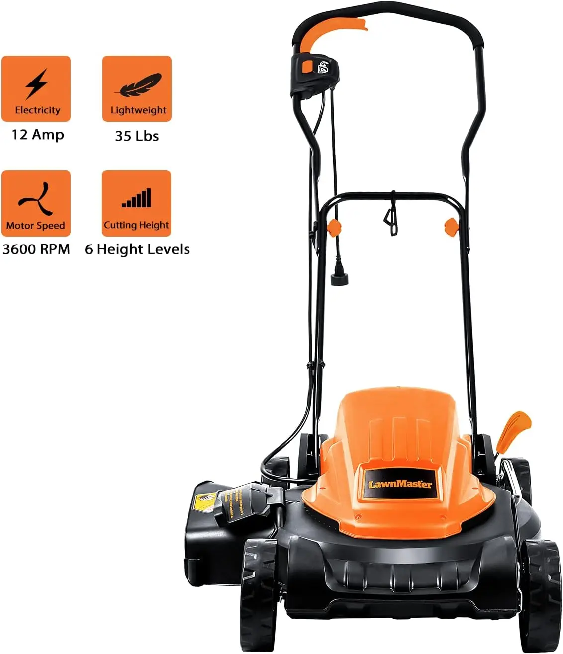 Electric Lawn Mower 12AMP 19-Inch