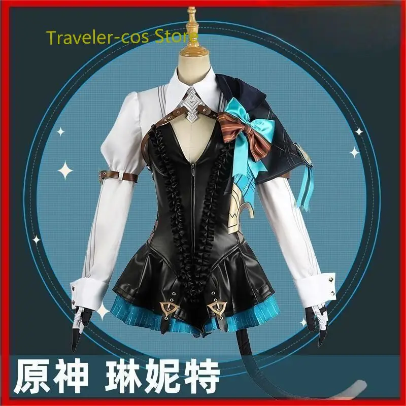 

Traveler-cos Anime Game Genshin Impact Lynette Suit Cosplay Costume Uniform Halloween Carnival Party Role Play Outfit Full Set