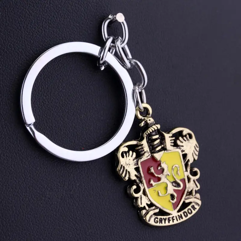 Hogwarts Four Colleges Pendant Necklace Hufflepuff Ravenclaw Slytherin Gryffindor Keychain Accessories For Fans Friends Gift